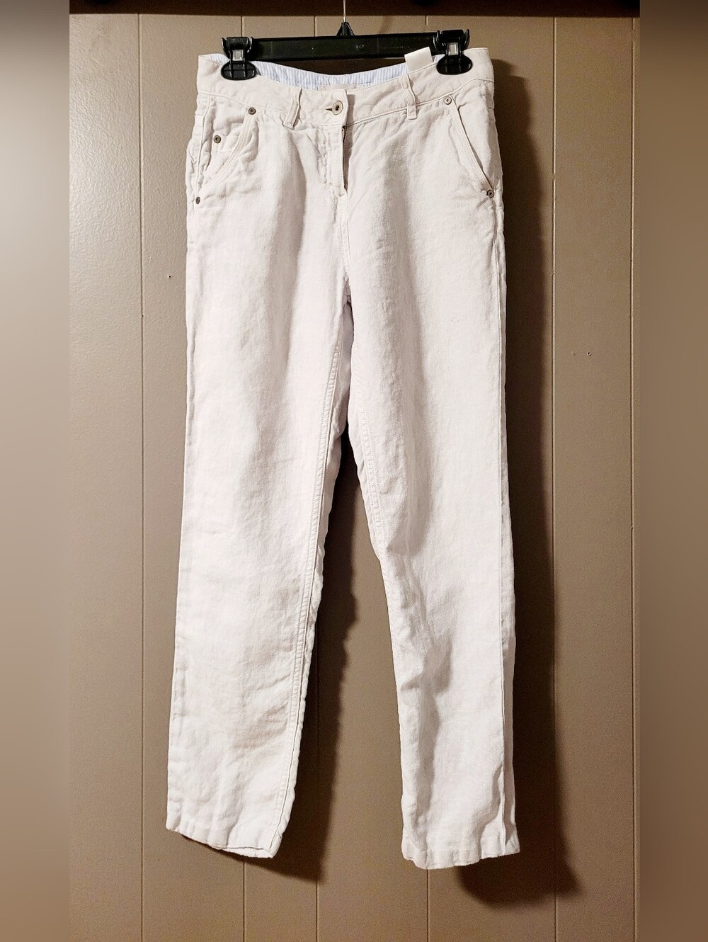 Poetry Womens  Linen Tapered Pants Sz 4 Cream Beachy Quiet Luxury Minimalist